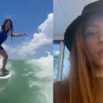 Shakira muestra su destreza en la tabla de surf y fanáticos quedan anonadados.